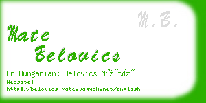 mate belovics business card